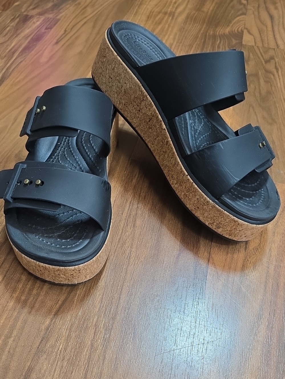 CROCS Women's Brooklyn Cork Buckle Platform Sandal